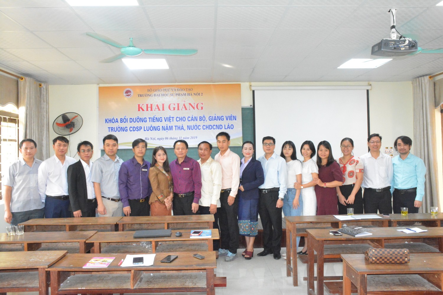 Opening ceremony Vietnamese course for officials and lecturers of Luong Nam Tha College of Education, Laos